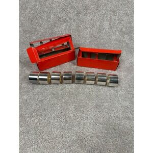 Vintage Silver Plated Napkin Rings Set of 8 with original Boxes